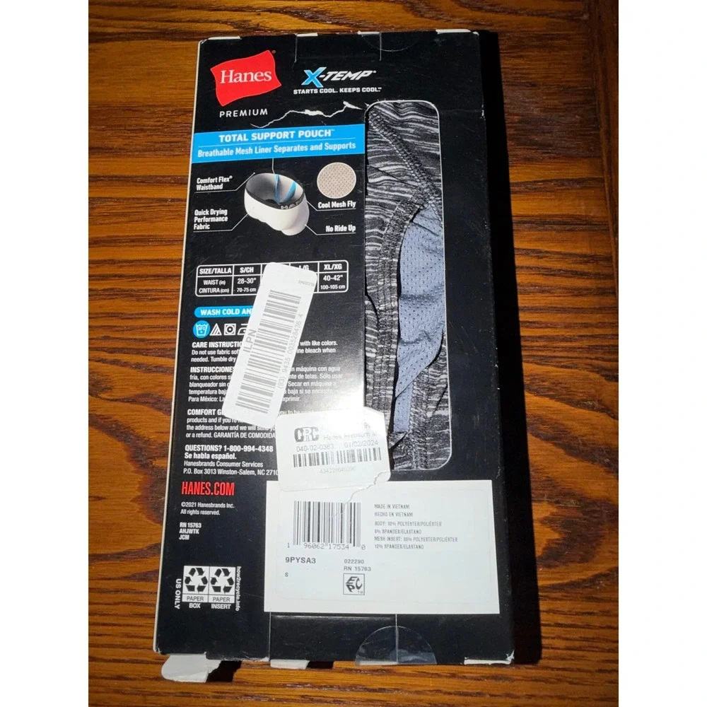 Hanes‎ Premium X-Temp Total Support Pouch Boxer Briefs 3 Pack Mens Small 28-30